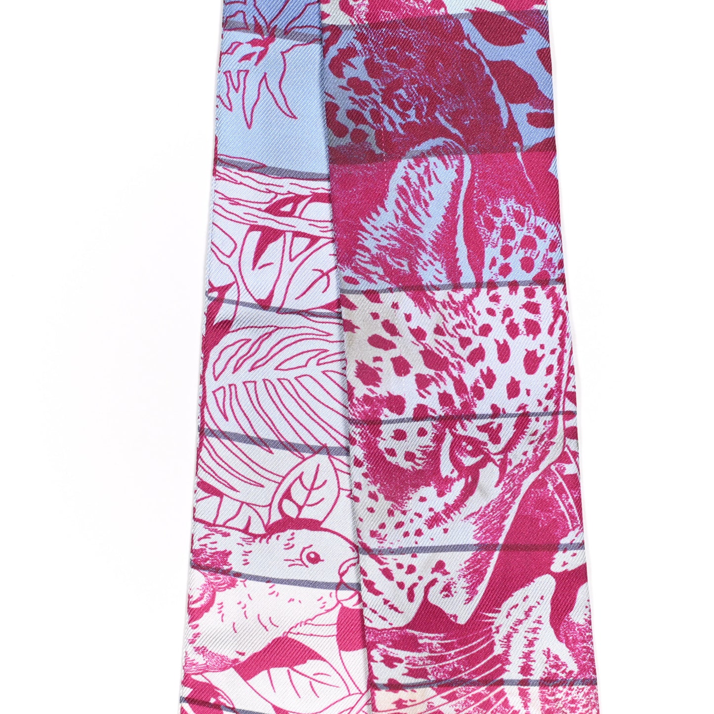 Silk Jungle Love Rainbow Twilly Fuchsia Bleu Ciel