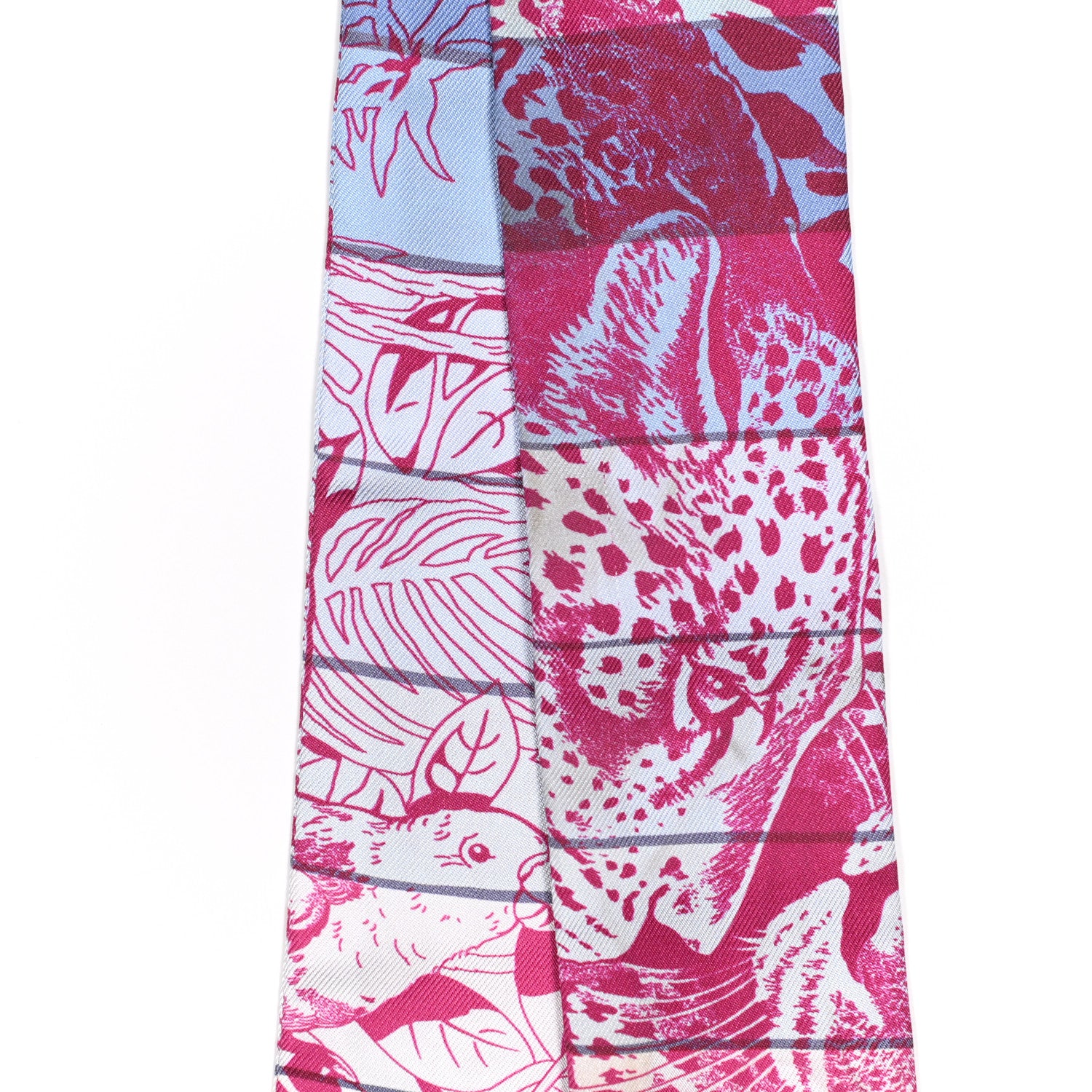 Hermes Silk Jungle Love Rainbow Twilly Fuchsia Bleu Ciel 5 of 5