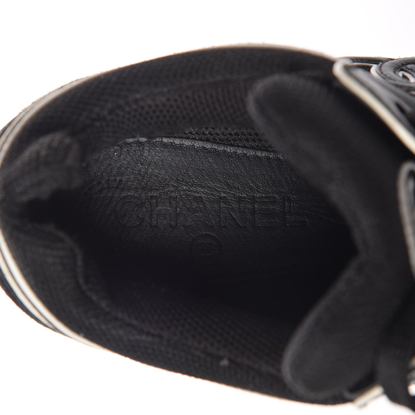 Suede Calfskin CC Sneakers 38 Black White