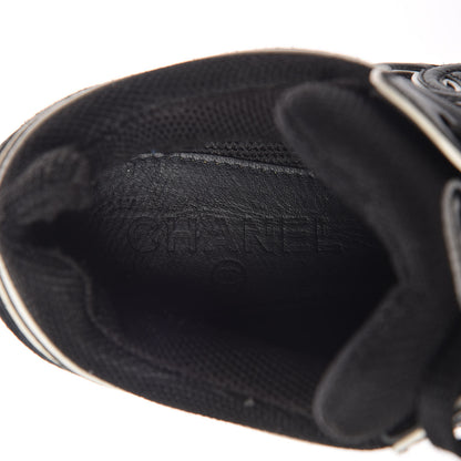 Chanel Suede Calfskin CC Sneakers 38 Black White 7 of 8