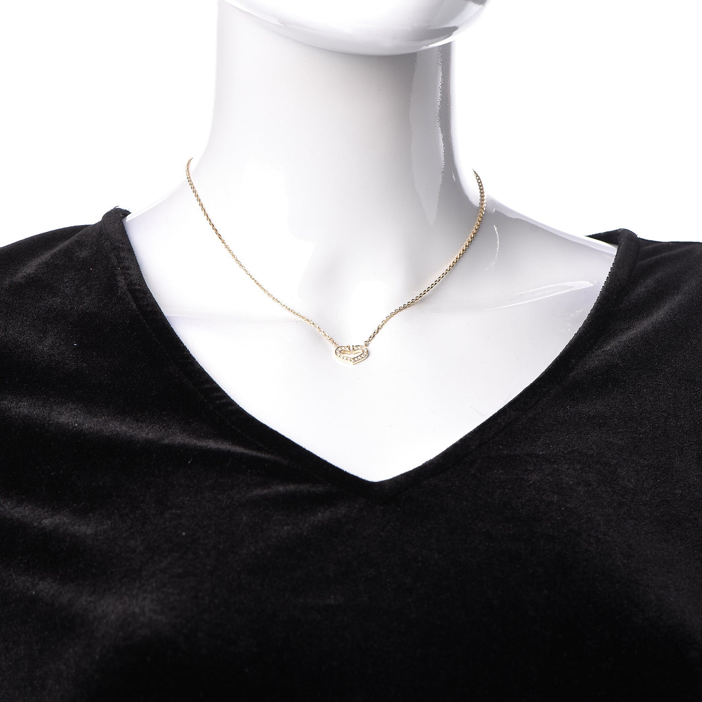 18K Yellow Gold Diamond Hearts And Symbols Pendant Necklace