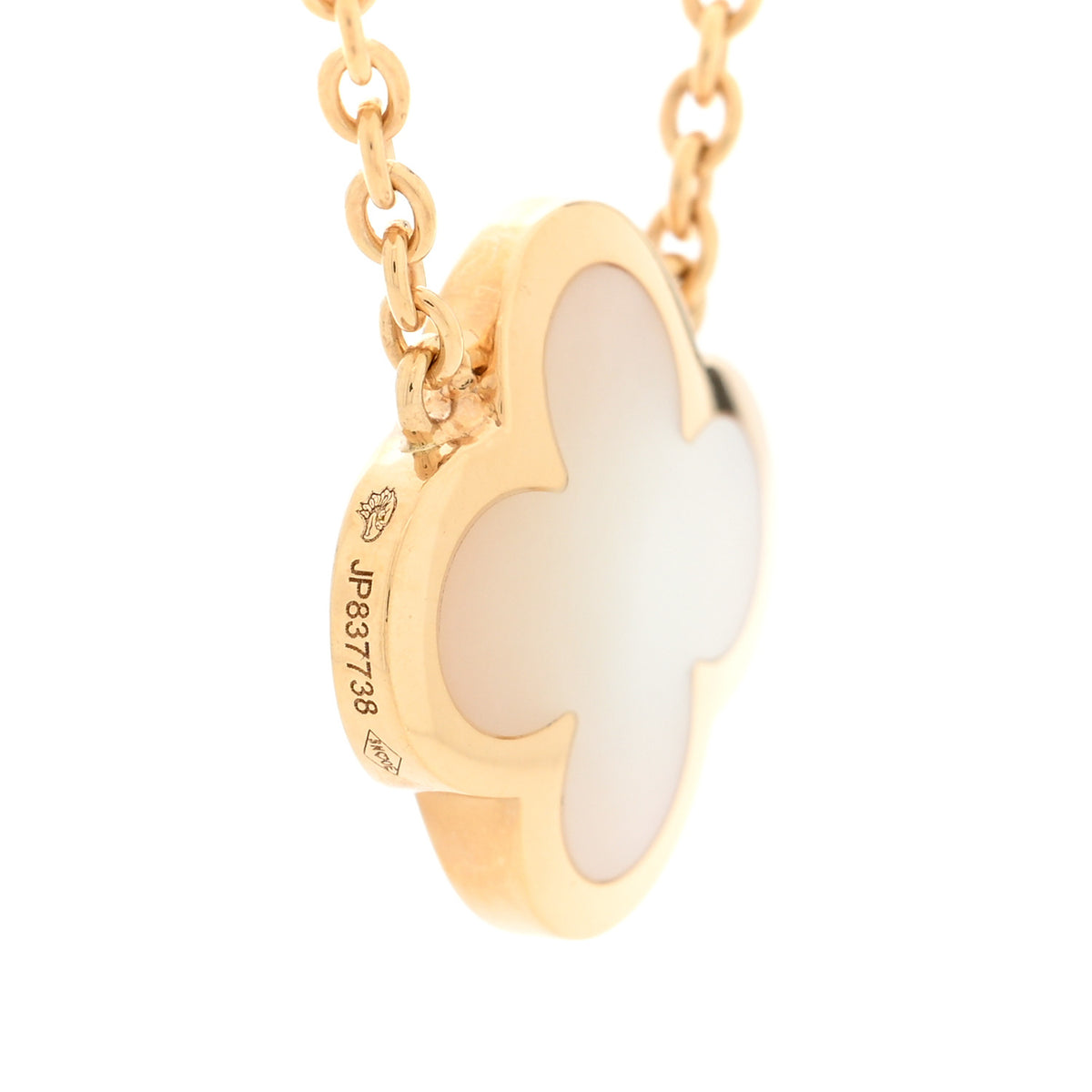 18K Yellow Gold Mother of Pearl Pure Alhambra Pendant Necklace