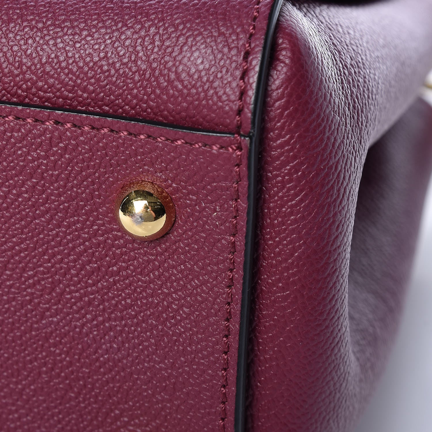 Burberry Soft Grain Calfskin Small Buckle Tote Dark Plum 11 of 12