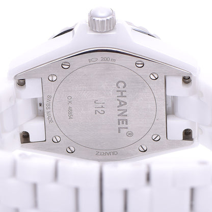 Chanel Stainless Steel Ceramic Diamond 33mm J12 Quartz Watch White 5 of 7