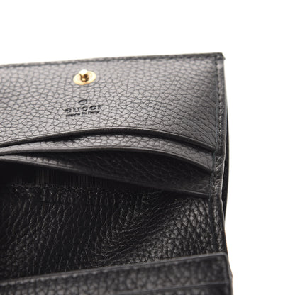 Gucci Pebbled Calfskin Animalier Card Case Black 7 of 8