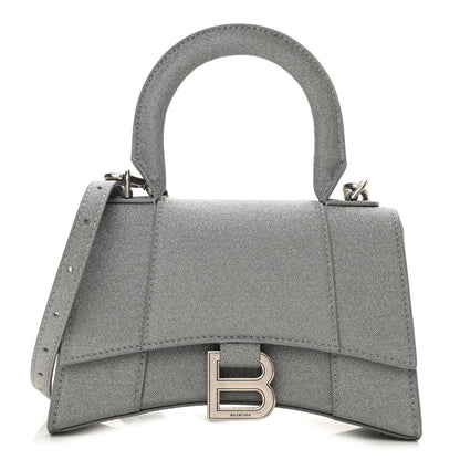 Balenciaga Glitter Fabric Hourglass Top Handle Bag XS Grey 1 of 9