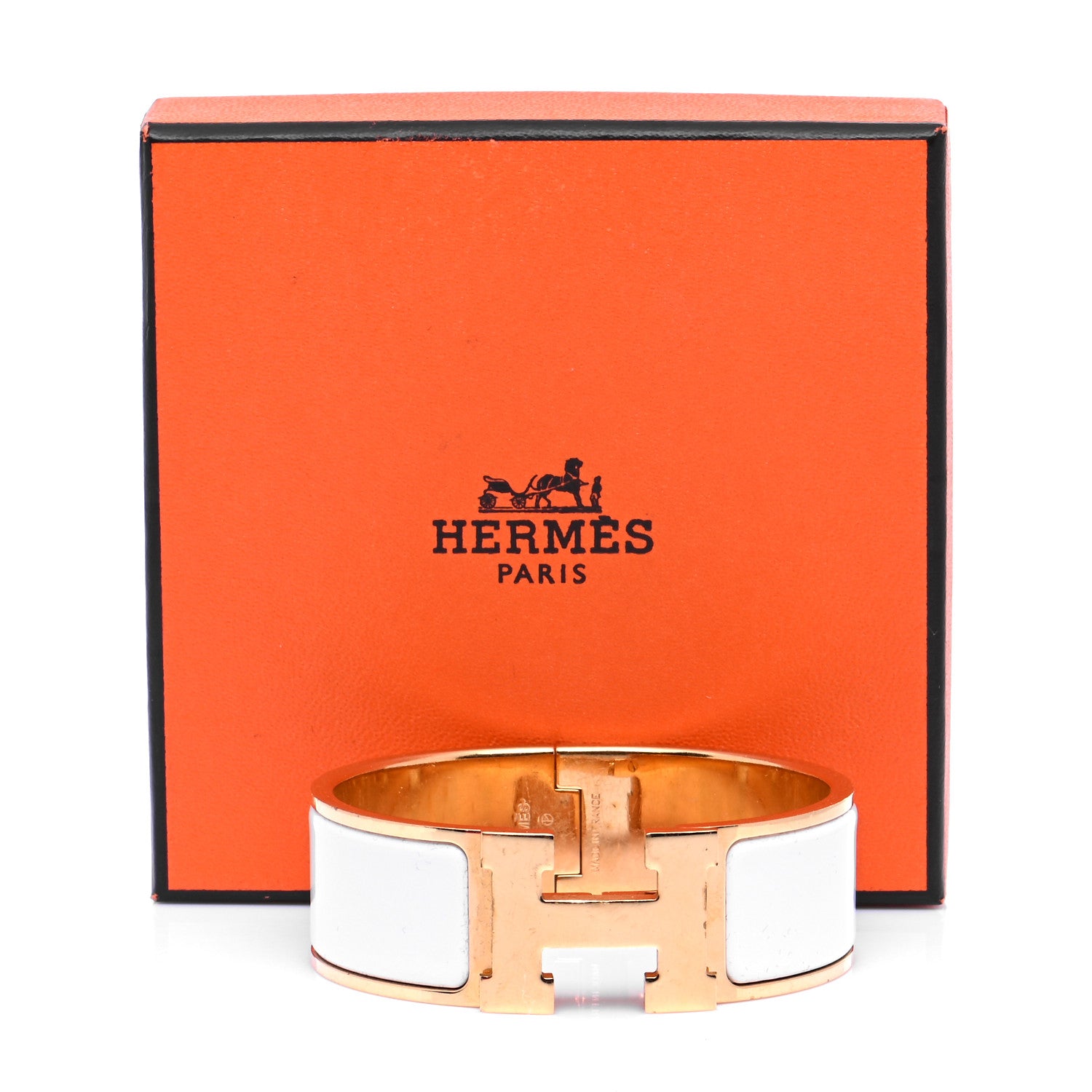 Hermes Enamel Wide Clic Clac H Bracelet PM White 6 of 6