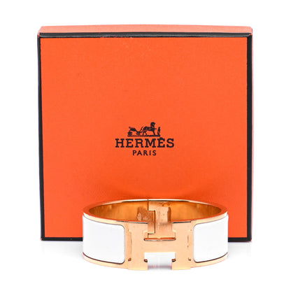 Hermes Enamel Wide Clic Clac H Bracelet PM White 6 of 6