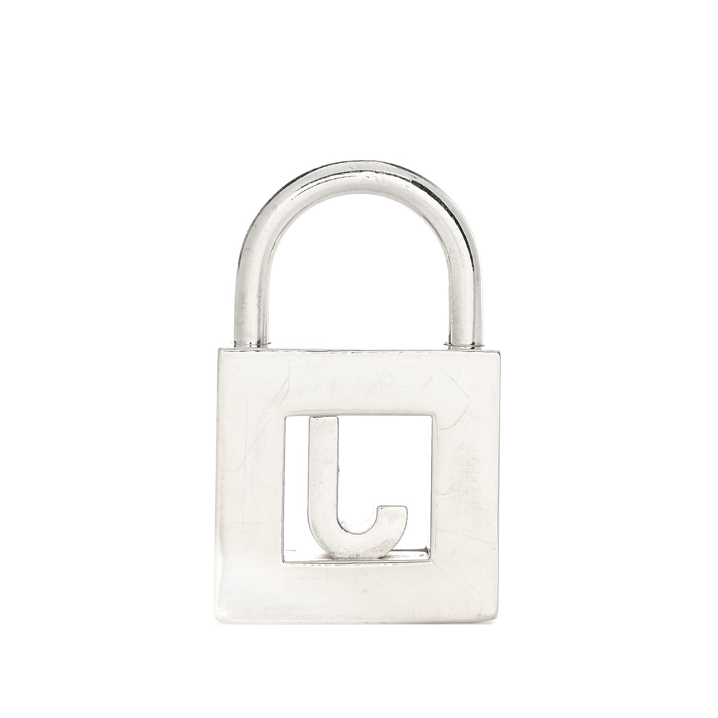 Sterling Silver Letter J Lock Charm Pendant