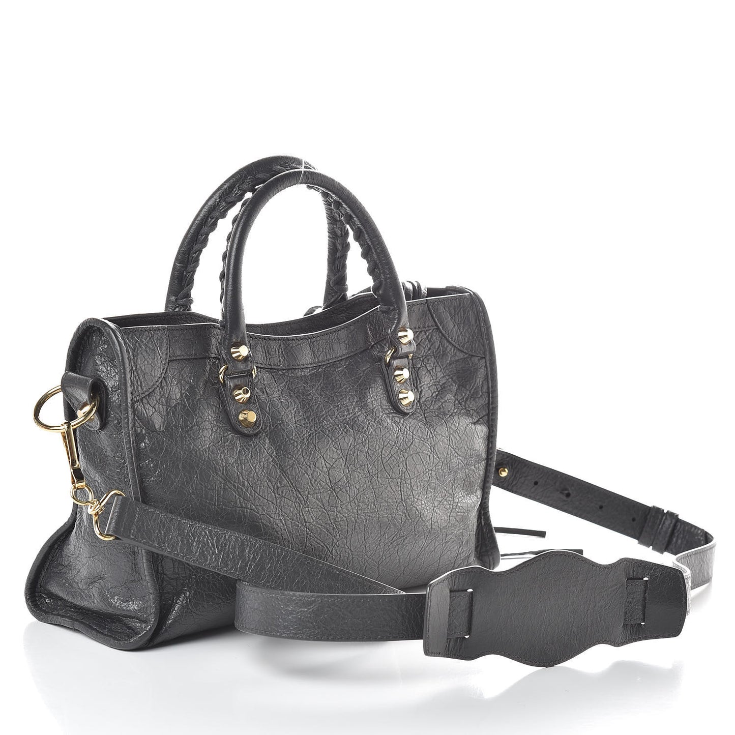 Agneau Classic Gold Hardware S City Gris Fossile