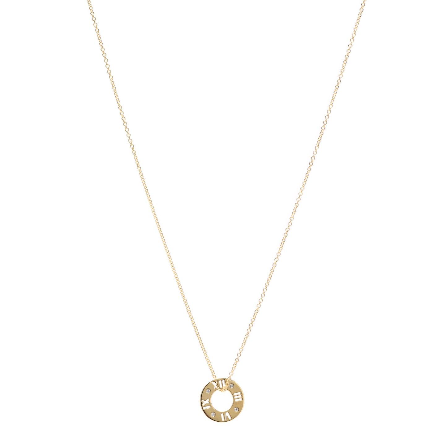 18K Yellow Gold Diamond Atlas Pierced Pendant Necklace