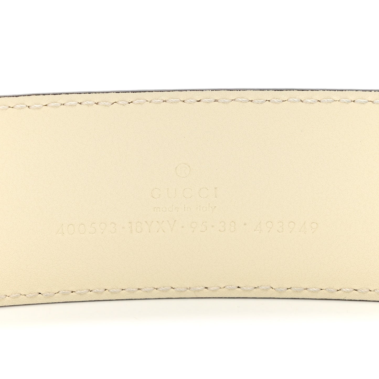 Azalea Calfskin Enamel Monochrome Double G 40mm Belt 95 38 Mystic White
