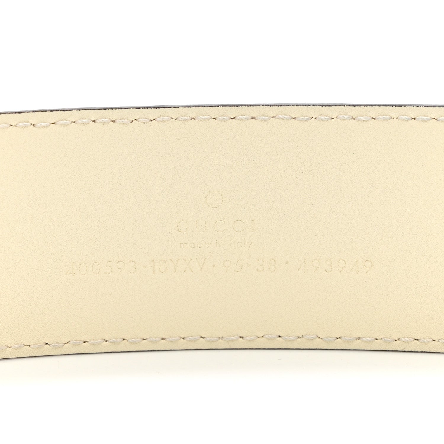 Gucci Azalea Calfskin Enamel Monochrome Double G 40mm Belt 95 38 Mystic White 3 of 6