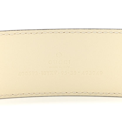 Gucci Azalea Calfskin Enamel Monochrome Double G 40mm Belt 95 38 Mystic White 3 of 6