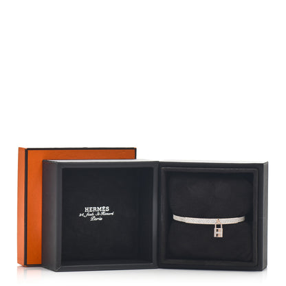 Hermes 18K Rose Gold Diamond Pave Kelly Clochette Cuff Bracelet SH 5 of 5