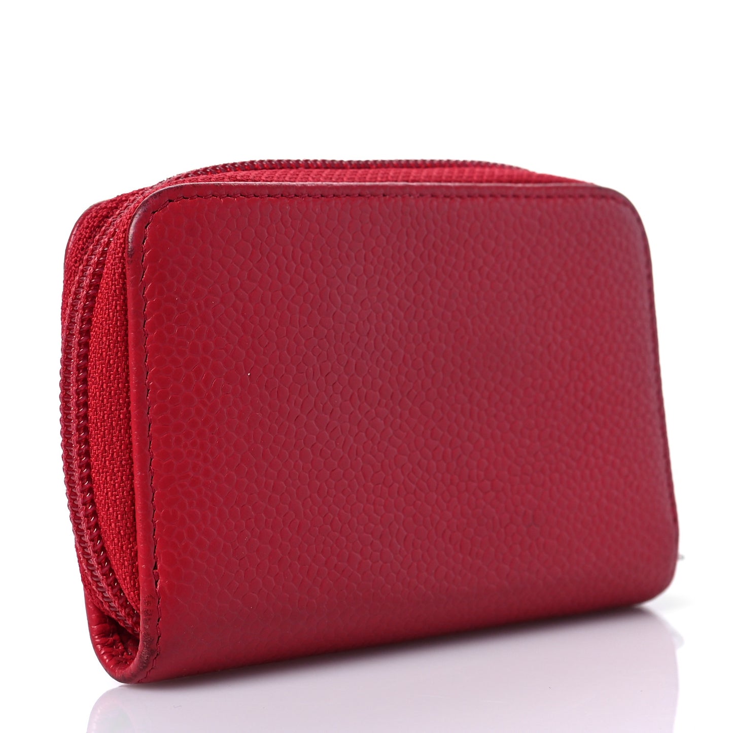 Caviar Timeless CC Zip Around Coin Purse Red