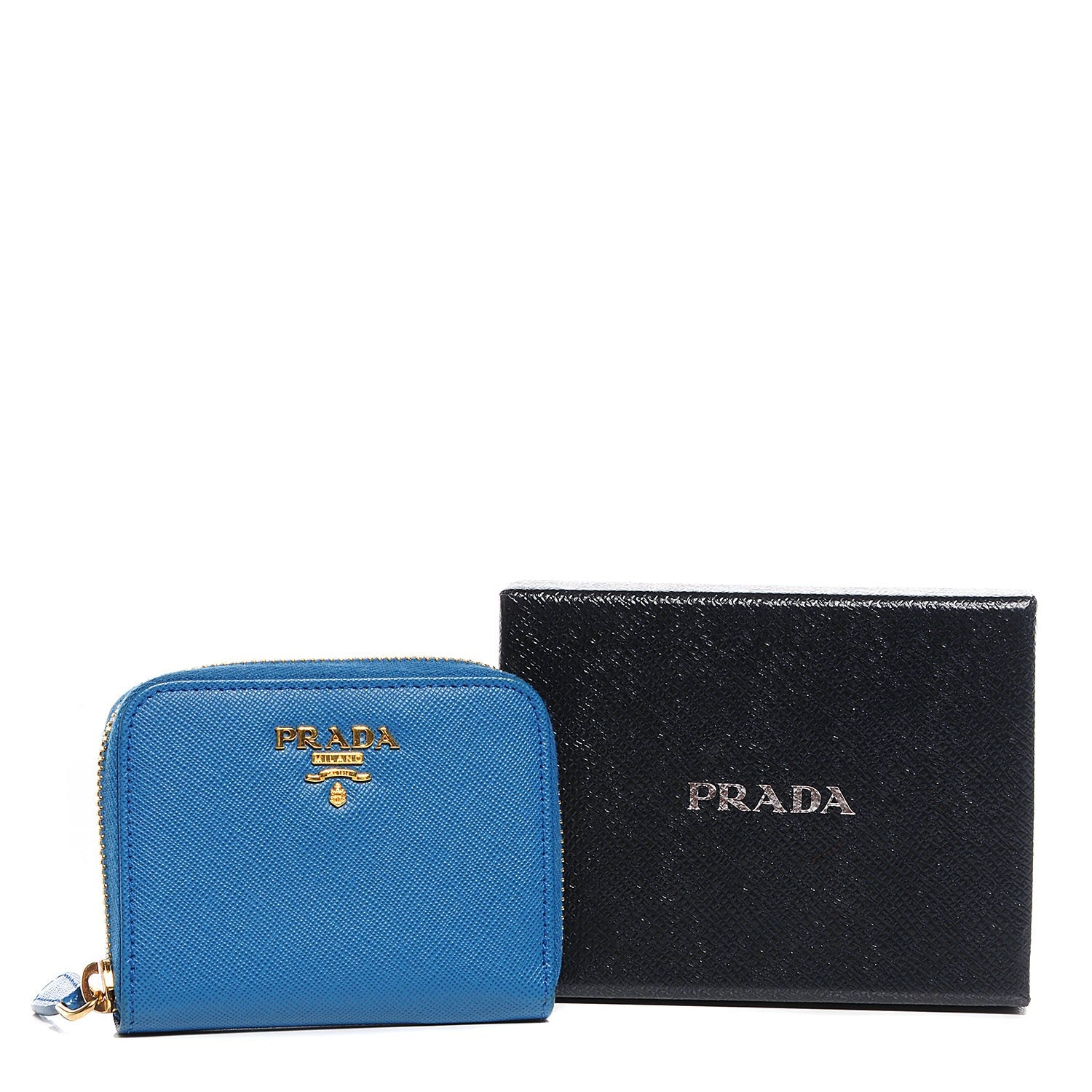 Prada Saffiano Metal Coin Purse Cobalto 8 of 9