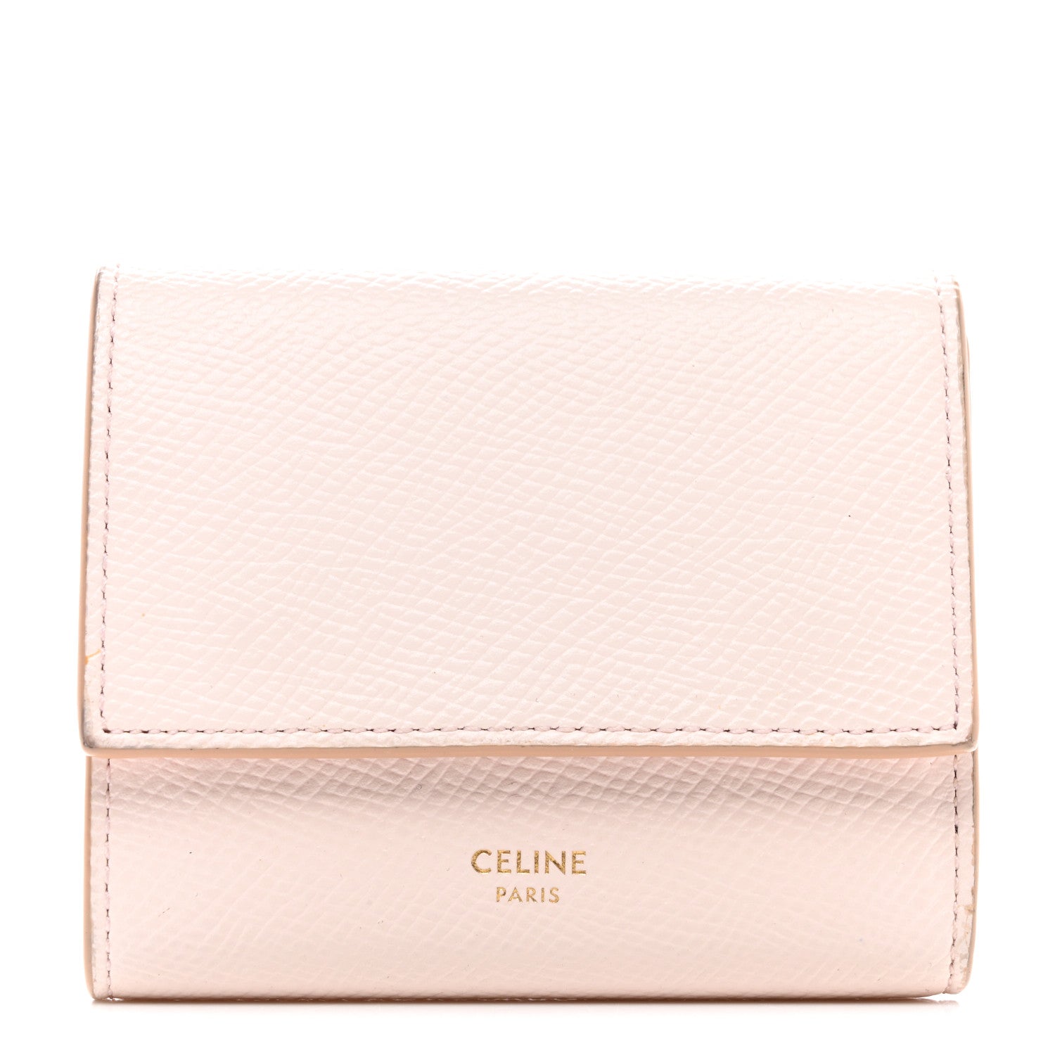 Celine Grained Calfskin Small Tri-Fold Wallet Light Pink 1 of 7