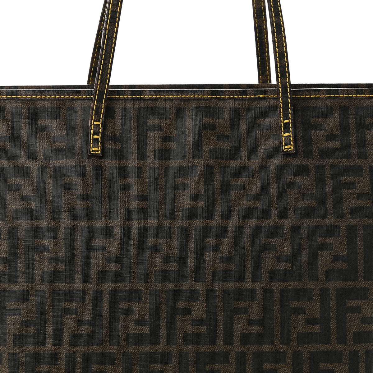 Fendi Zucca Spalmati Small Roll Tote Tobacco Yellow 7 of 10