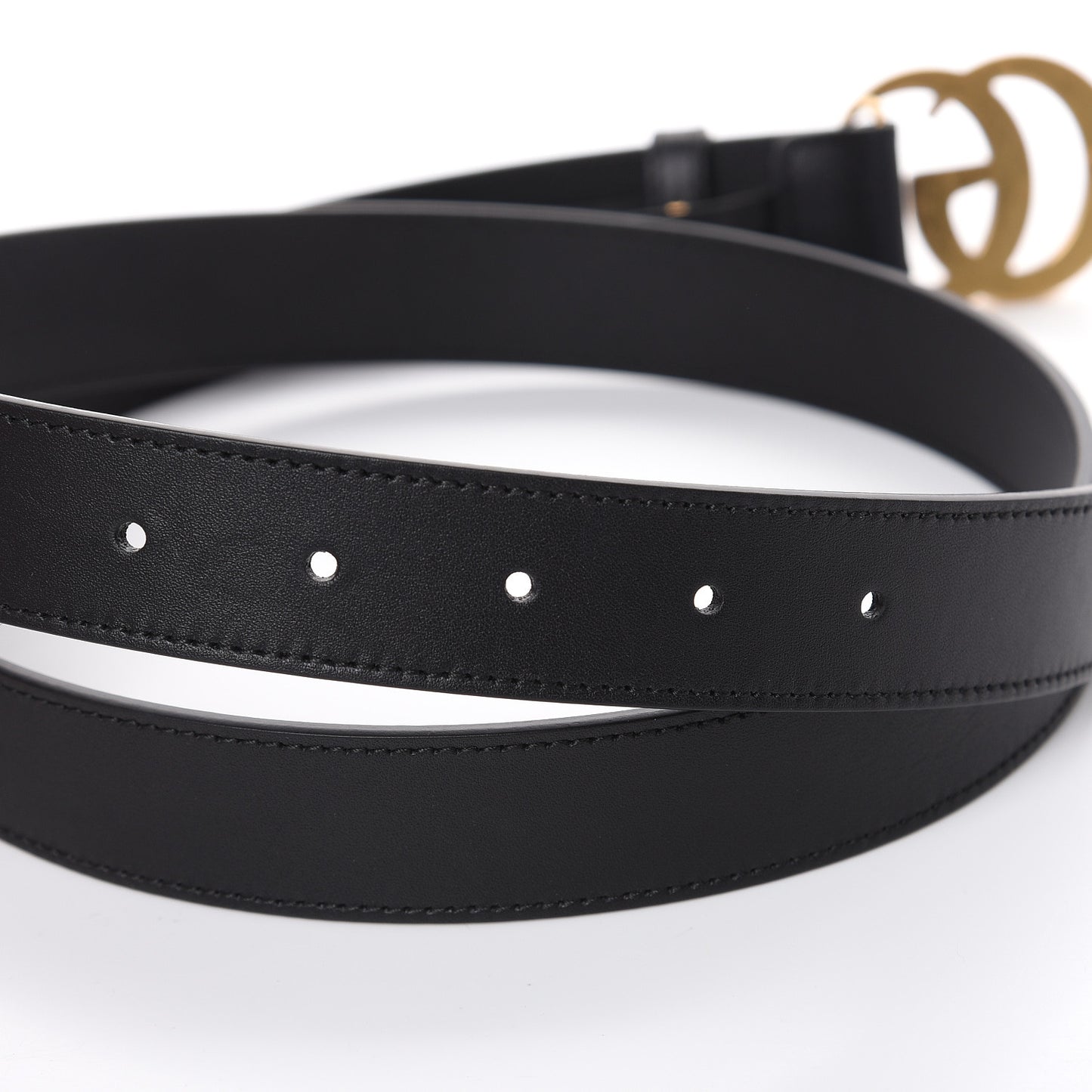 Moon Calfskin Double G 30mm Belt 105 42 Black