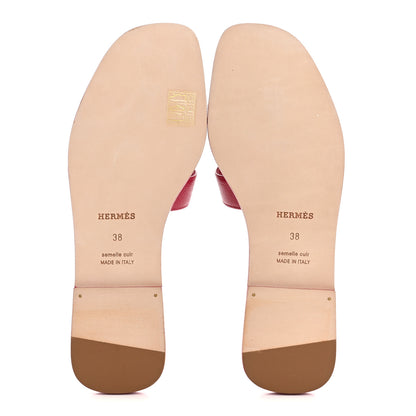 Hermes Epsom Oran Sandals 38 Rose Magenta 6 of 10