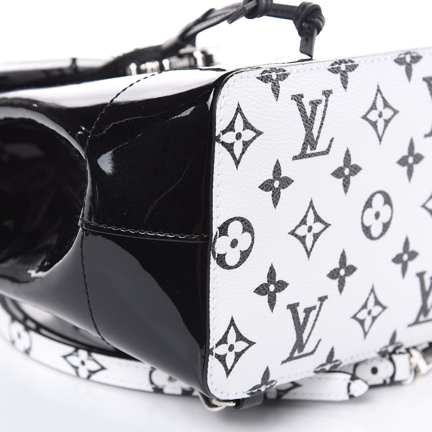 Patent Monogram Hot Springs Backpack Black White