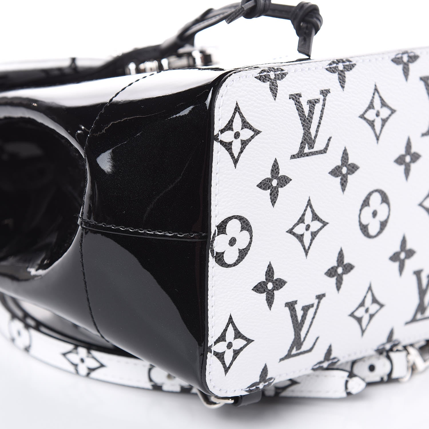 Louis Vuitton Patent Monogram Hot Springs Backpack Black White 7 of 9