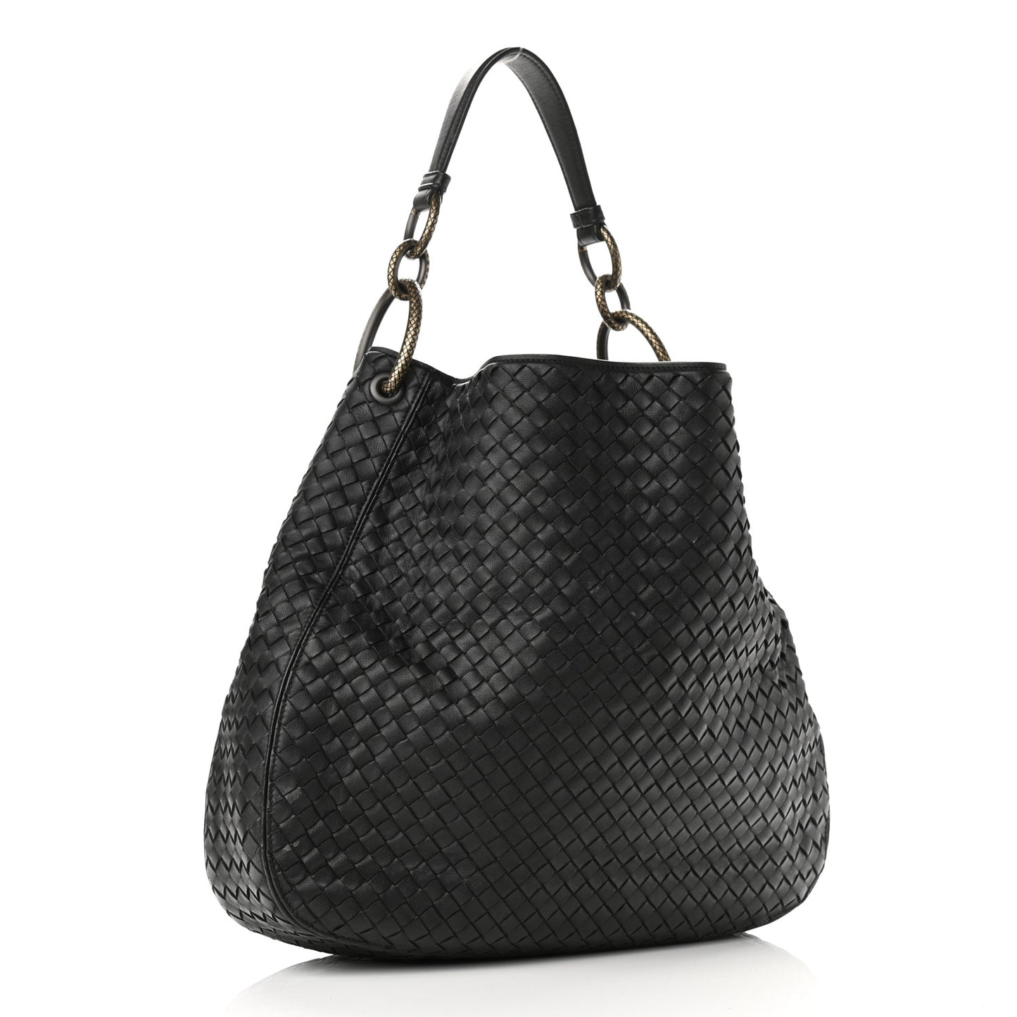 Nappa Intrecciato Medium Loop Black