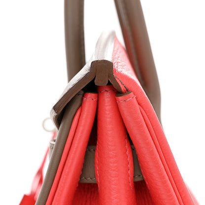 Hermes Taurillon Clemence Swift Tri-Color Birkin 35 Rose Jaipur Argile Etoupe 11 of 12