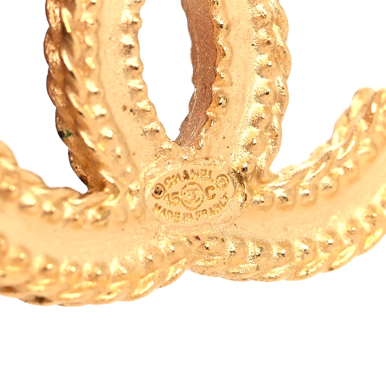 Chanel CC Drop Earrings Matte Gold 4 of 4