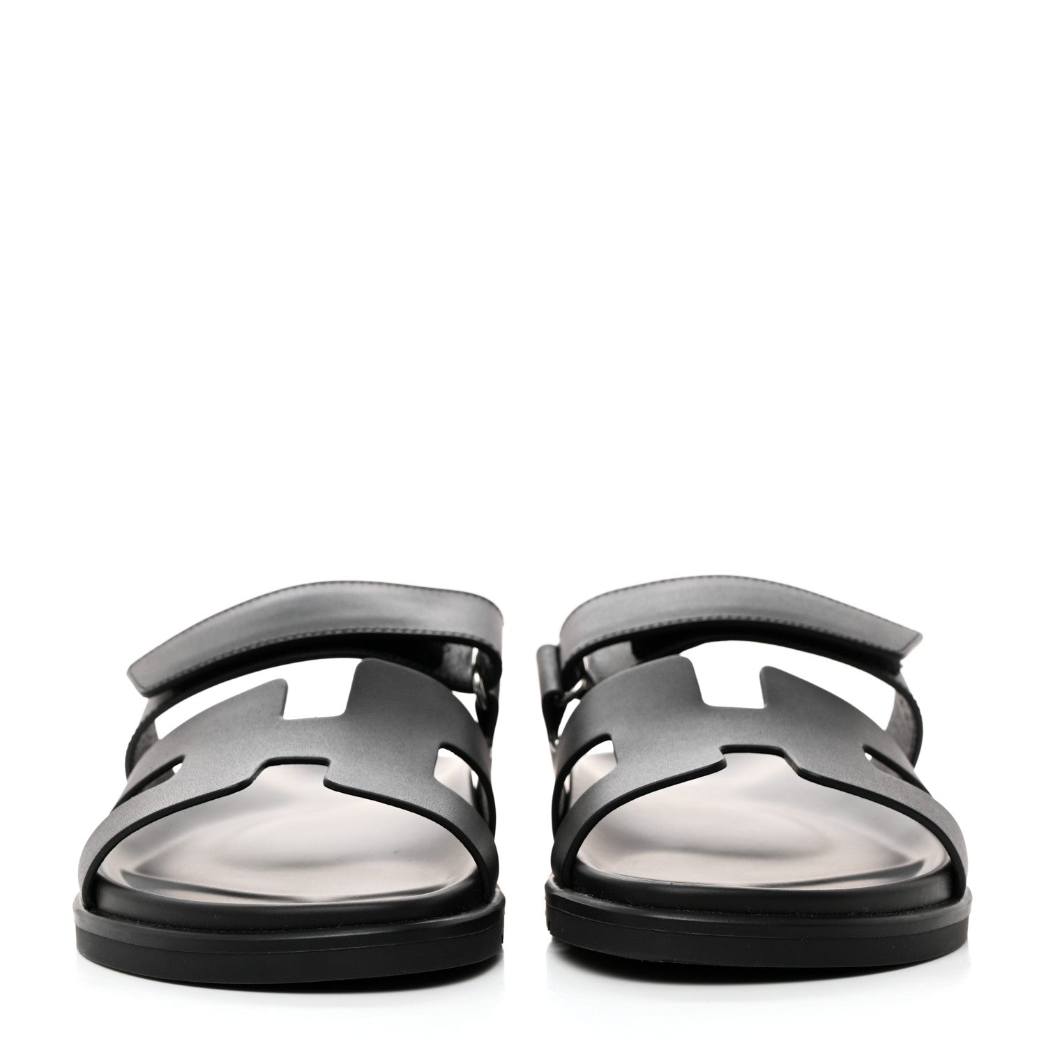 Hermes Calfskin Womens Chypre Sandals 40.5 Black 2 of 9