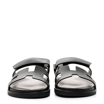Hermes Calfskin Womens Chypre Sandals 40.5 Black 2 of 9