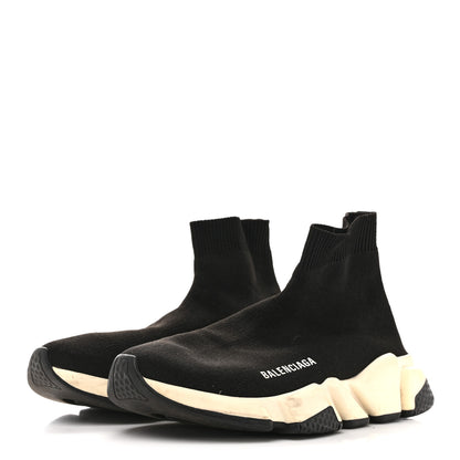 Balenciaga Neoprene Knit Womens Speed Sneakers 37 Black White 4 of 11