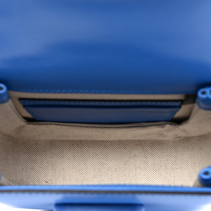 Gucci Boarded Dyana Lux Calfskin Web Mini Bamboo 1947 Top Handle Bag Blue 5 of 9