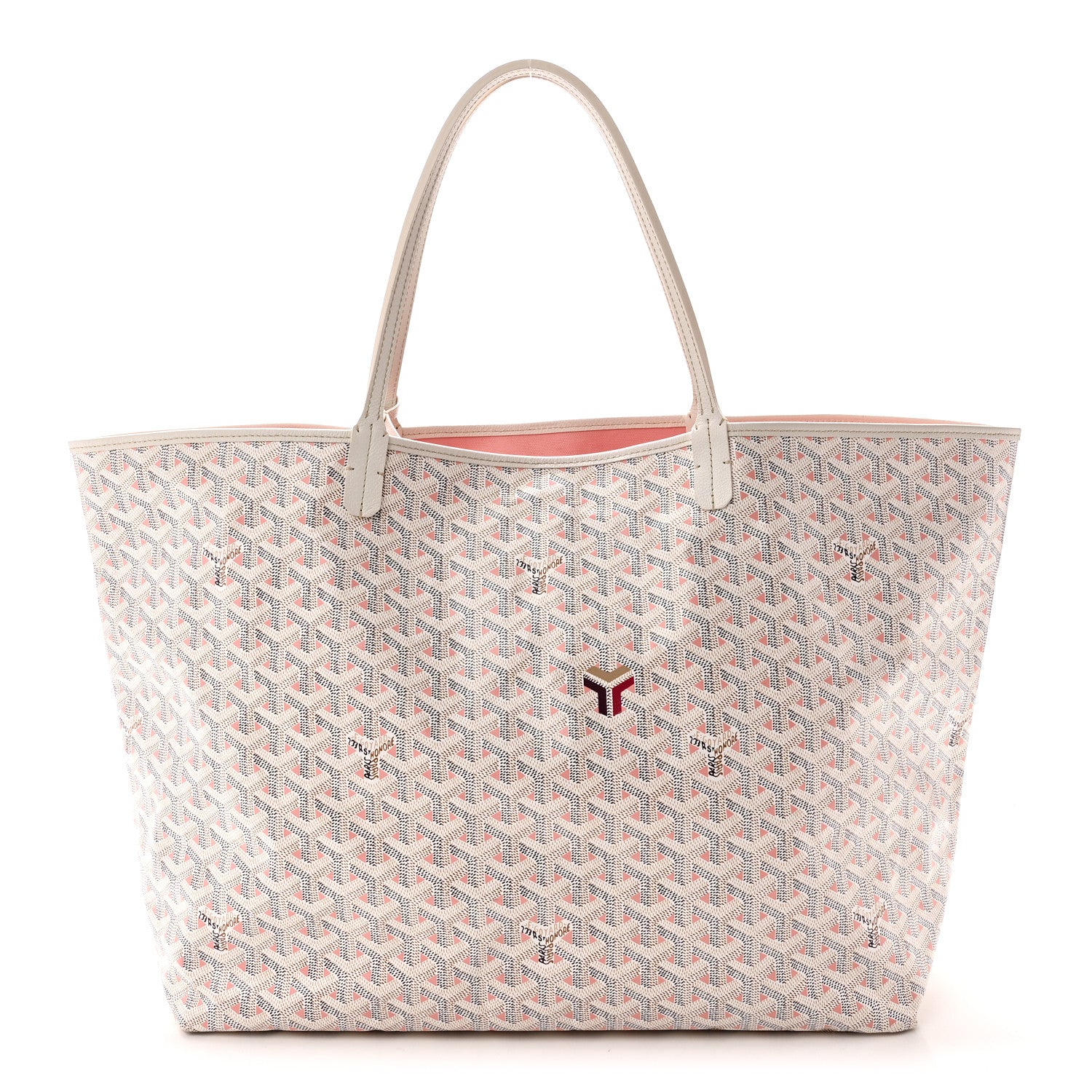 Goyard Goyardine Saint Louis Claire Voie GM White Pink 1 of 12