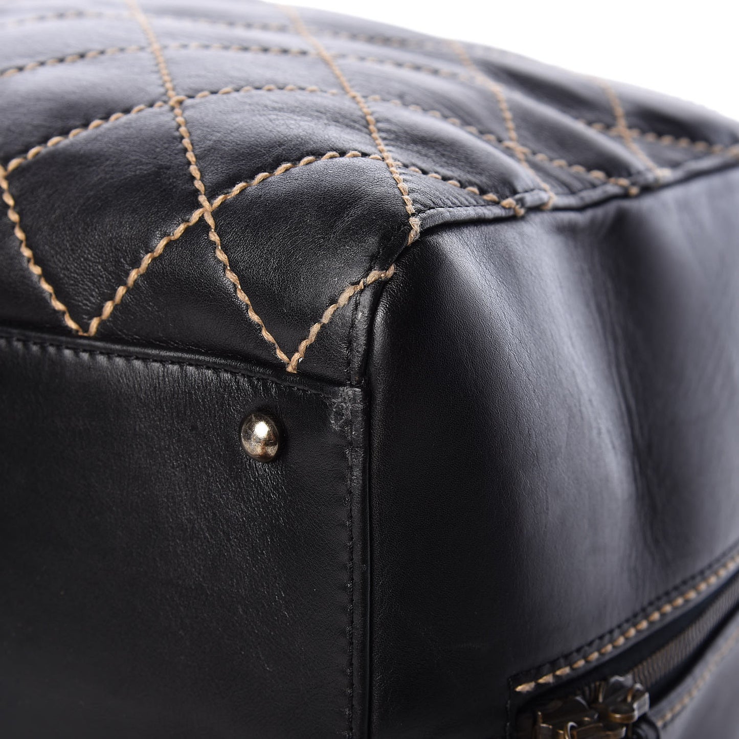 Calfskin Wild Stitch Duffel Bag Black