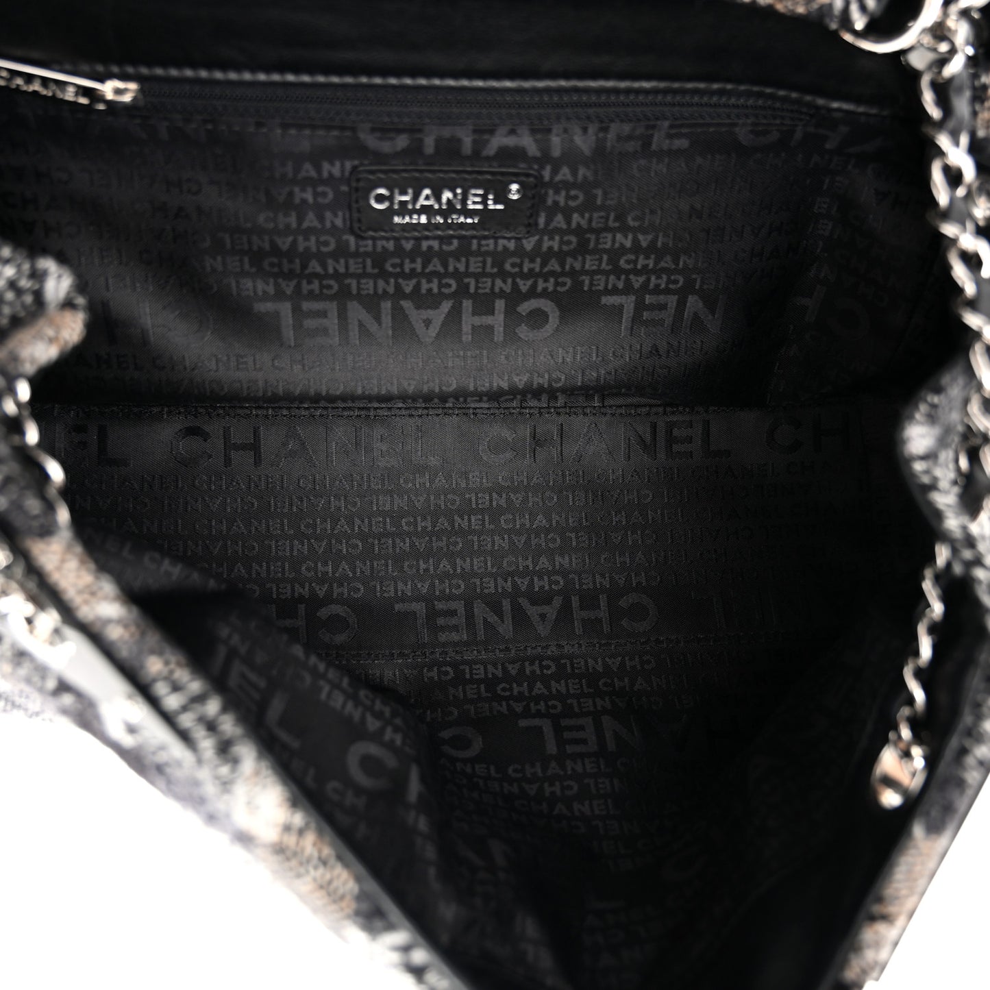Woven Tweed CC Flap Dark Grey