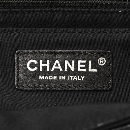 Chanel Nylon Medium Airline Buckle Flap Bag Black White 6 of 8