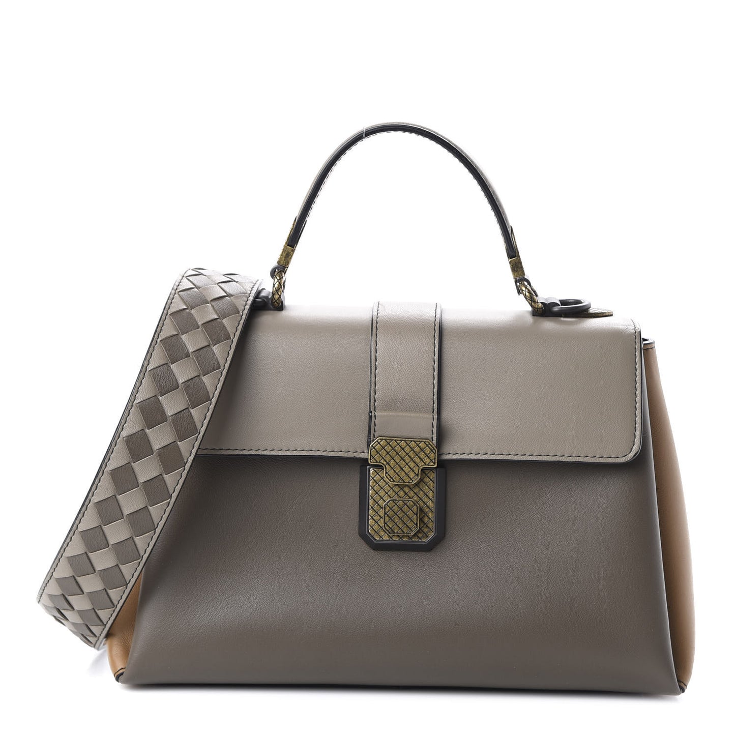 Nappa Small Multicolor Piazza Bag Steel New Cigar