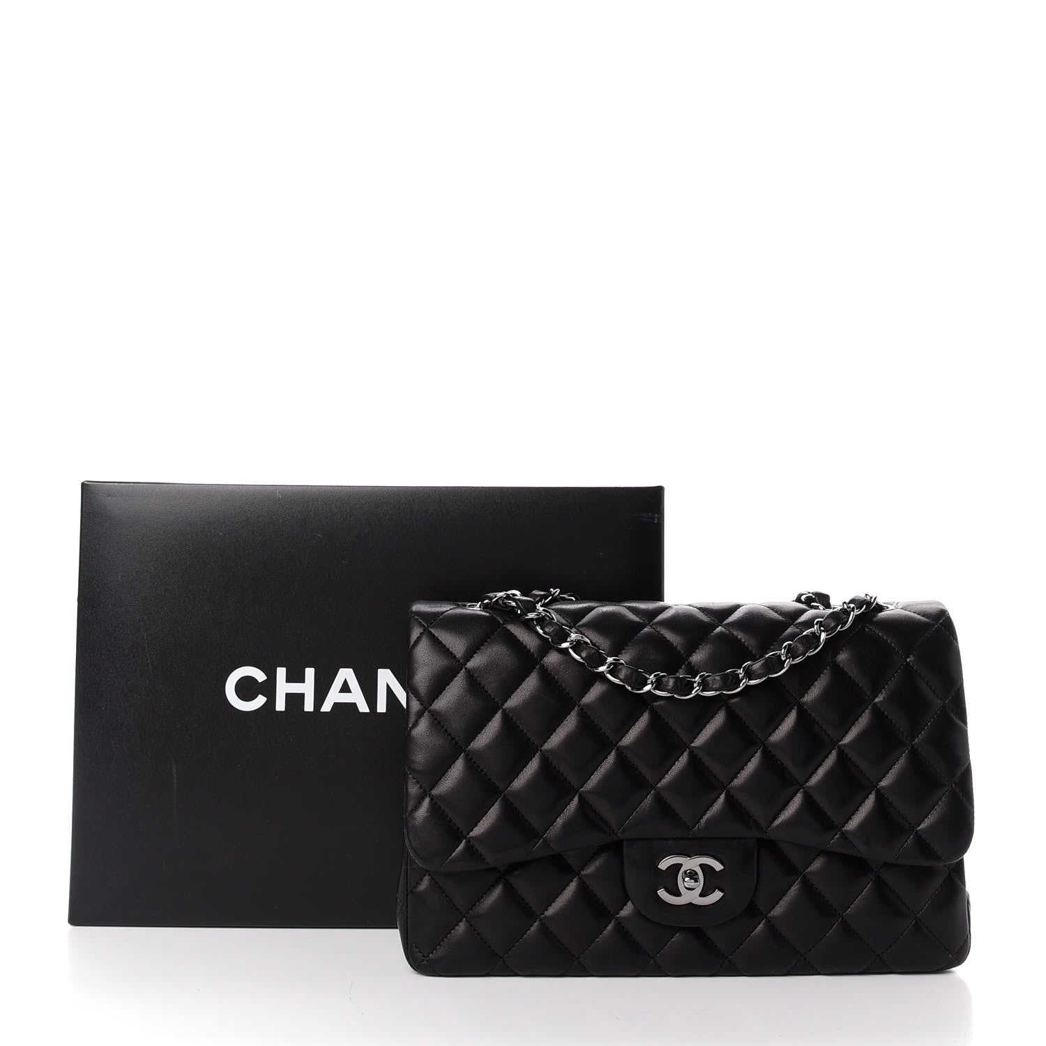 Chanel Lambskin Quilted Jumbo Single Flap Black 9 of 9