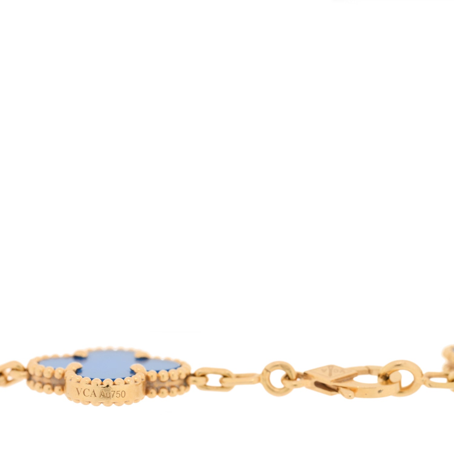 Van Cleef & Arpels 18K Yellow Gold Blue Agate 5 Motifs Vintage Alhambra Bracelet 3 of 4