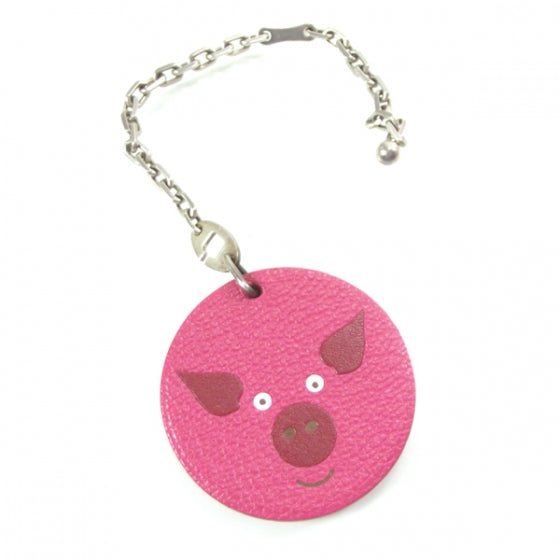 Chevre Mysore Pig Key Chain Pink Rose Shocking