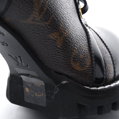 Louis Vuitton Patent Calfskin Monogram Star Trail Ankle Boots 35 Black 9 of 16
