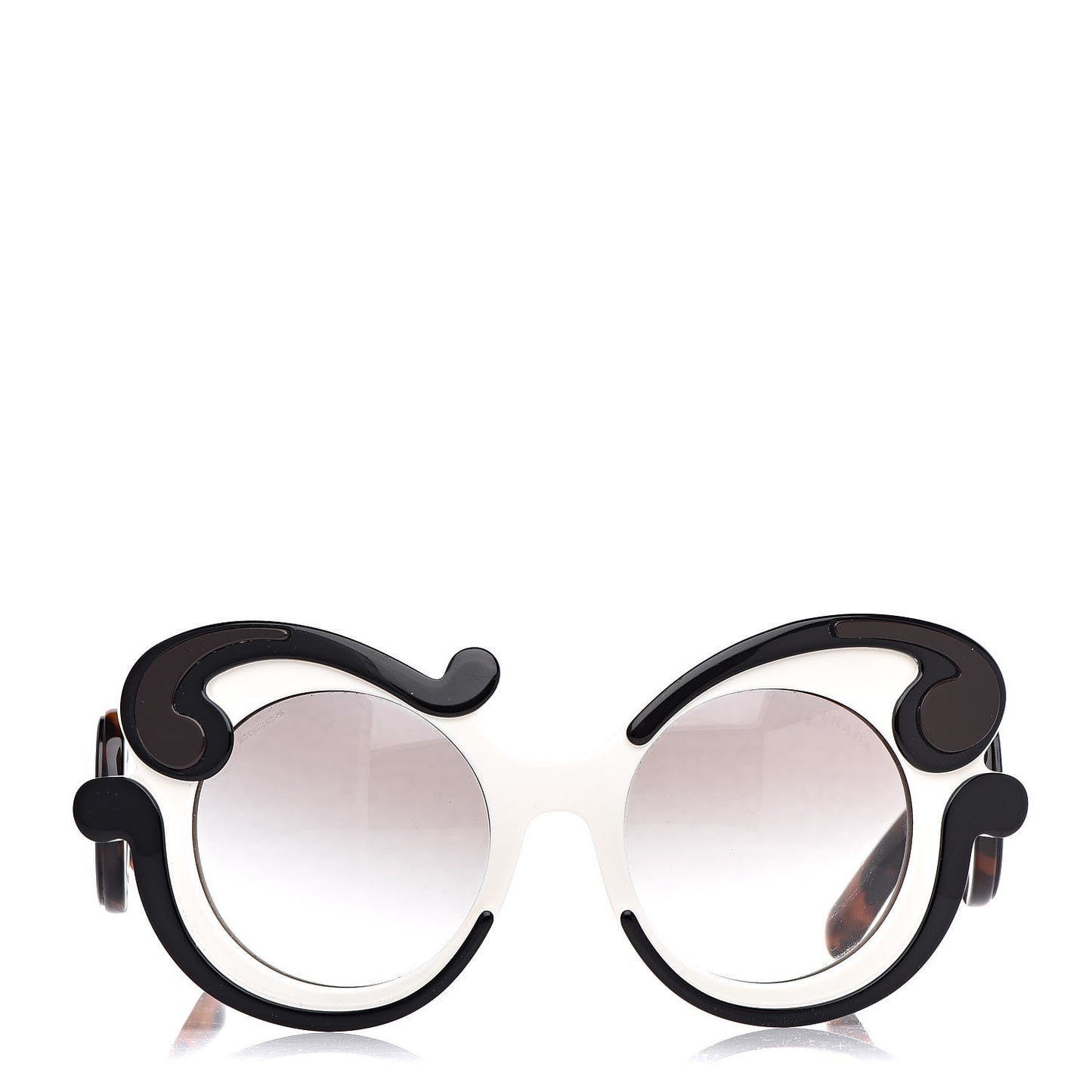 Minimal Baroque Sunglasses SPR 23N Chalk White Black Cocoa