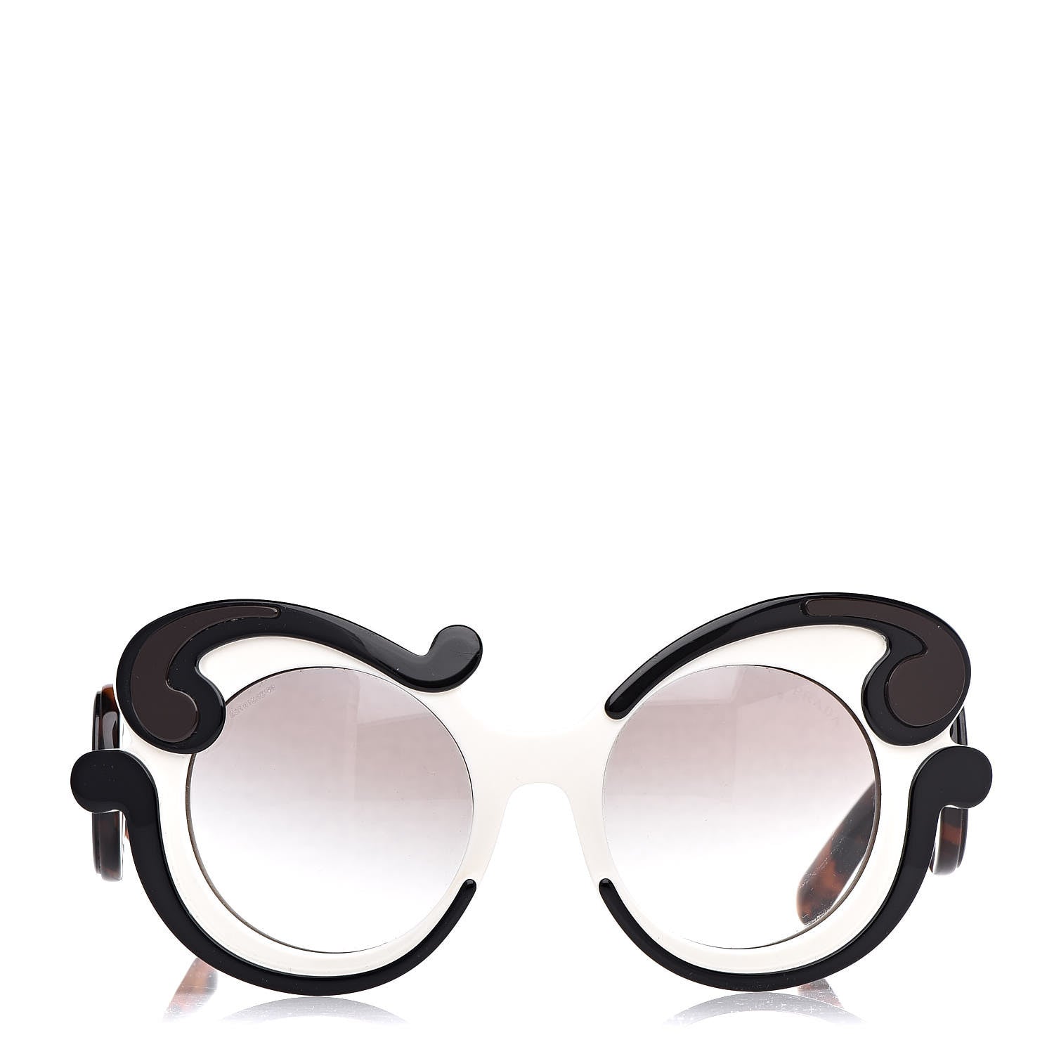Prada Minimal Baroque Sunglasses SPR 23N Chalk White Black Cocoa 2 of 8