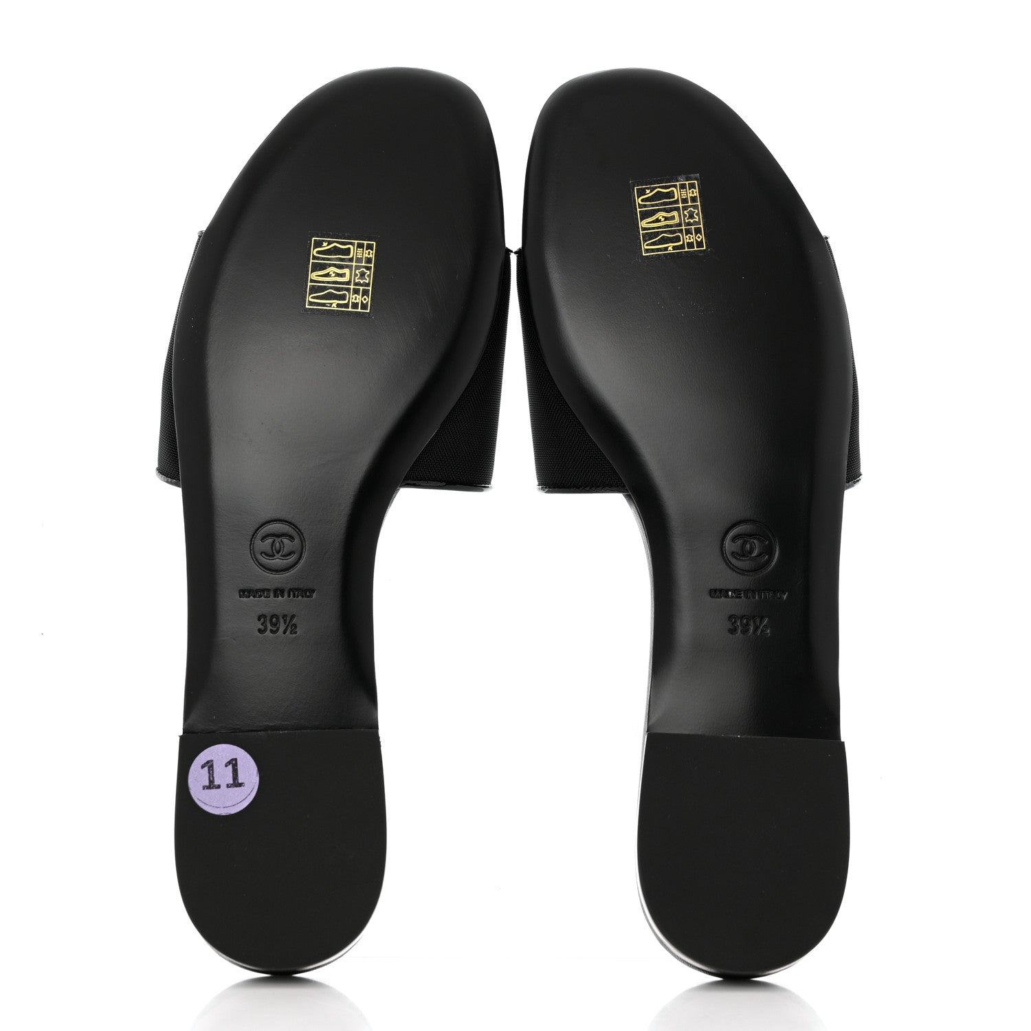 Chanel Mesh Patent Calfskin CC Mules 39.5 Black 5 of 9