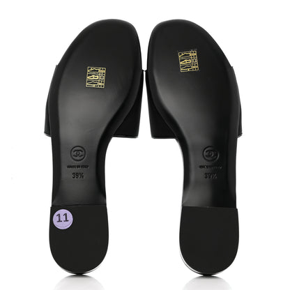 Chanel Mesh Patent Calfskin CC Mules 39.5 Black 5 of 9
