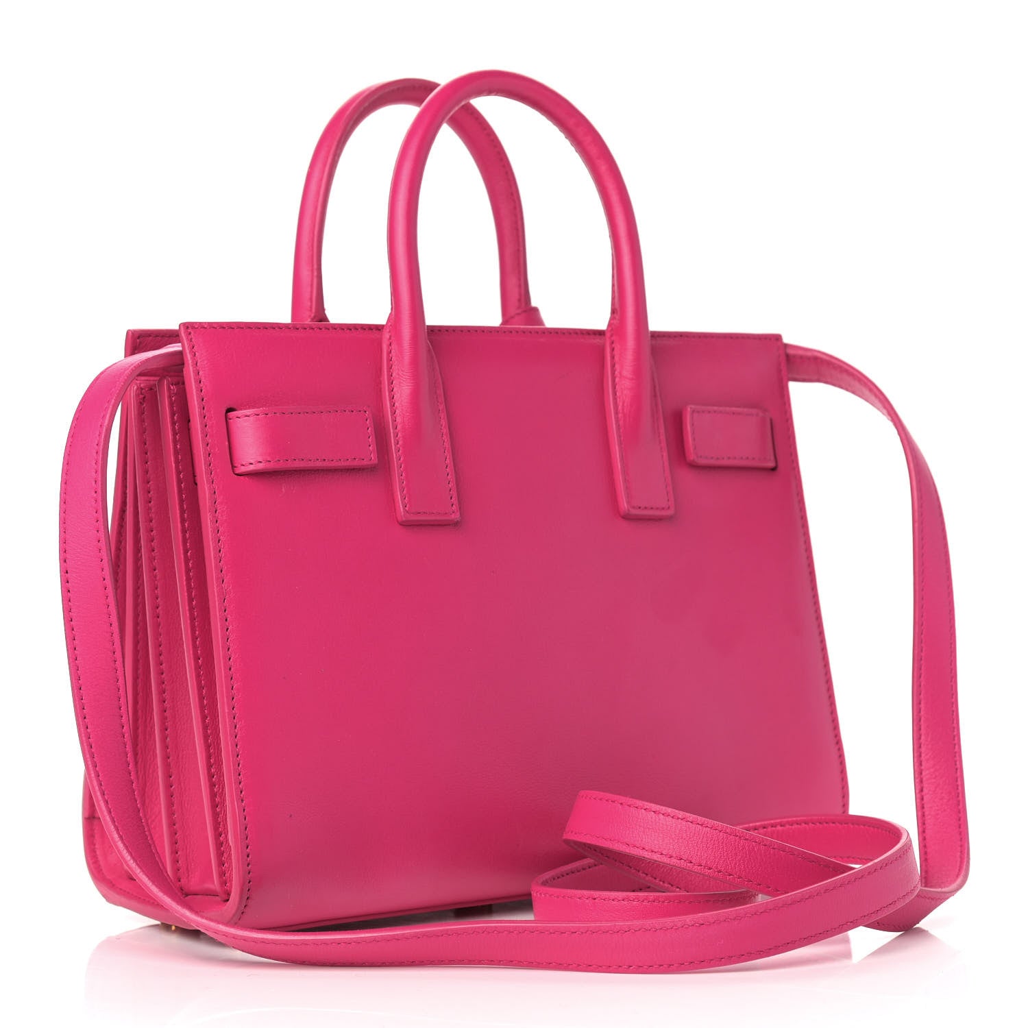 Saint Laurent Calfskin Nano Sac De Jour Lipstick Fuchsia 3 of 12