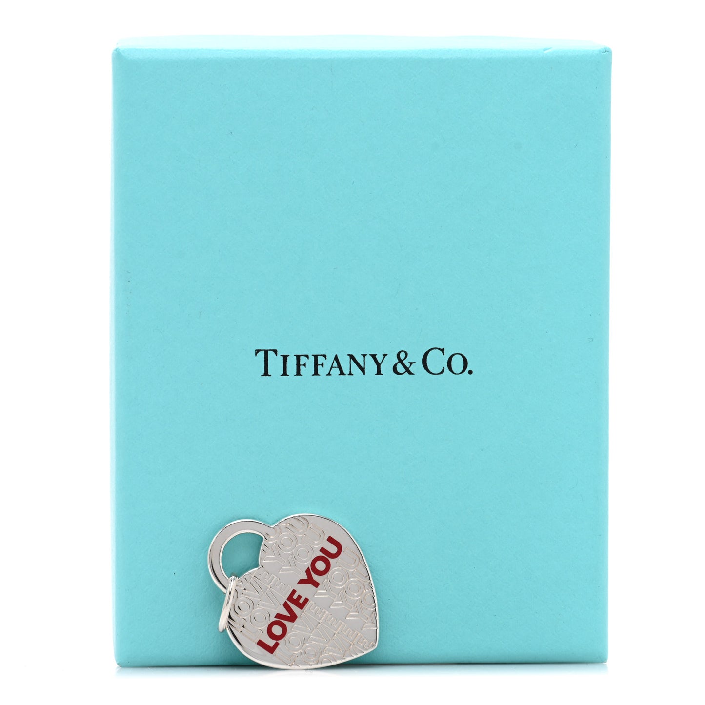 Sterling Silver Enamel LOVE YOU Heart Charm Red