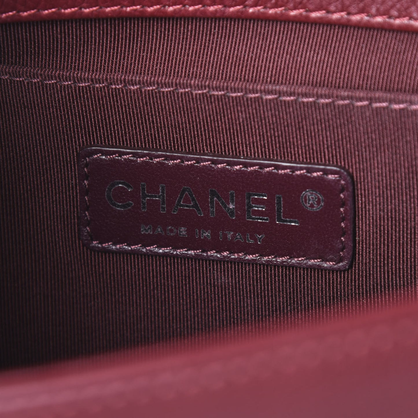 Calfskin Double Stitch Medium Boy Flap Burgundy